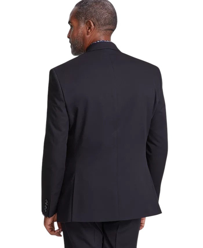 Tayion Mens Classic fit Suit Jacket Blazer 42 S Black Solid