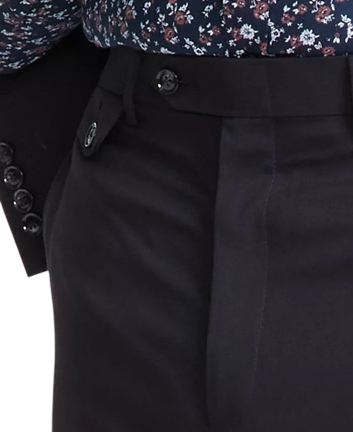 Tayion Collection Mens Classic fit Dress Pants 38 / 30 Black Solid