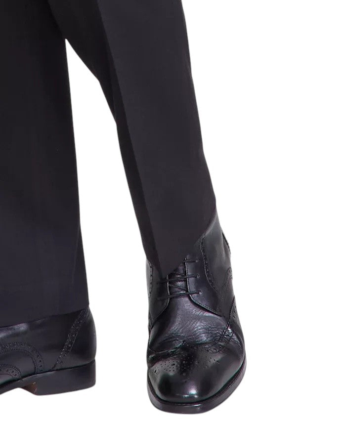 Tayion Mens Classic fit Dress Pants 34 / 30 Black Solid Stretch
