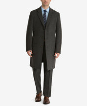 Lauren Ralph Lauren Mens Classic fit Overcoat Coat 46 R Charcoal Grey Solid