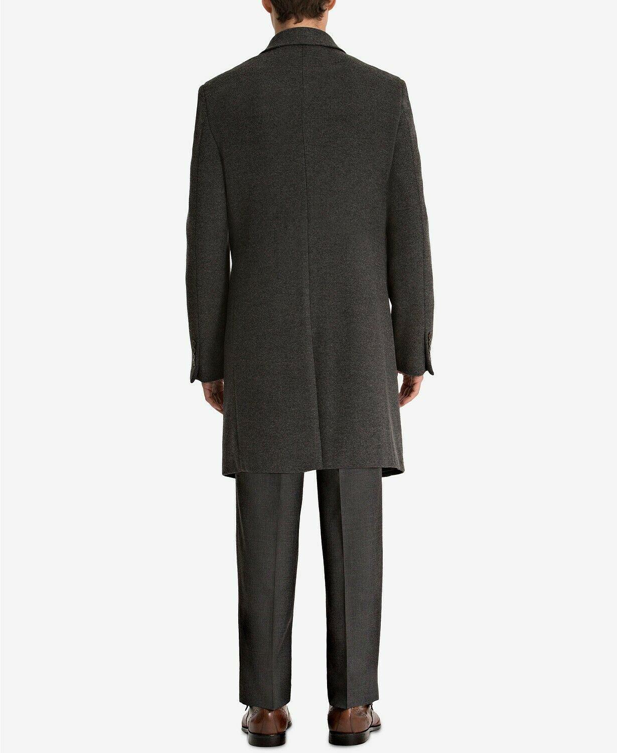 Lauren Ralph Lauren Mens Classic fit Overcoat Coat 46 R Charcoal Grey Solid