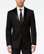 Calvin Klein Men's Slim-Fit Infinite Stretch Black Tuxedo Jacket 38L Black