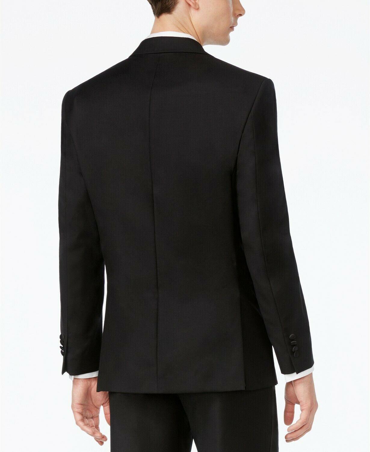 Calvin Klein Men's Slim-Fit Infinite Stretch Black Tuxedo Jacket 38L Black