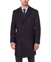 Nautica Mens Regular Fit Batten Overcoat Coat 36 R Charcoal Grey