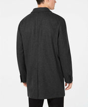 Michael Kors Men's Ghent Slim-Fit Overcoat Coat 46 L Charcoal Grey Wool Blend