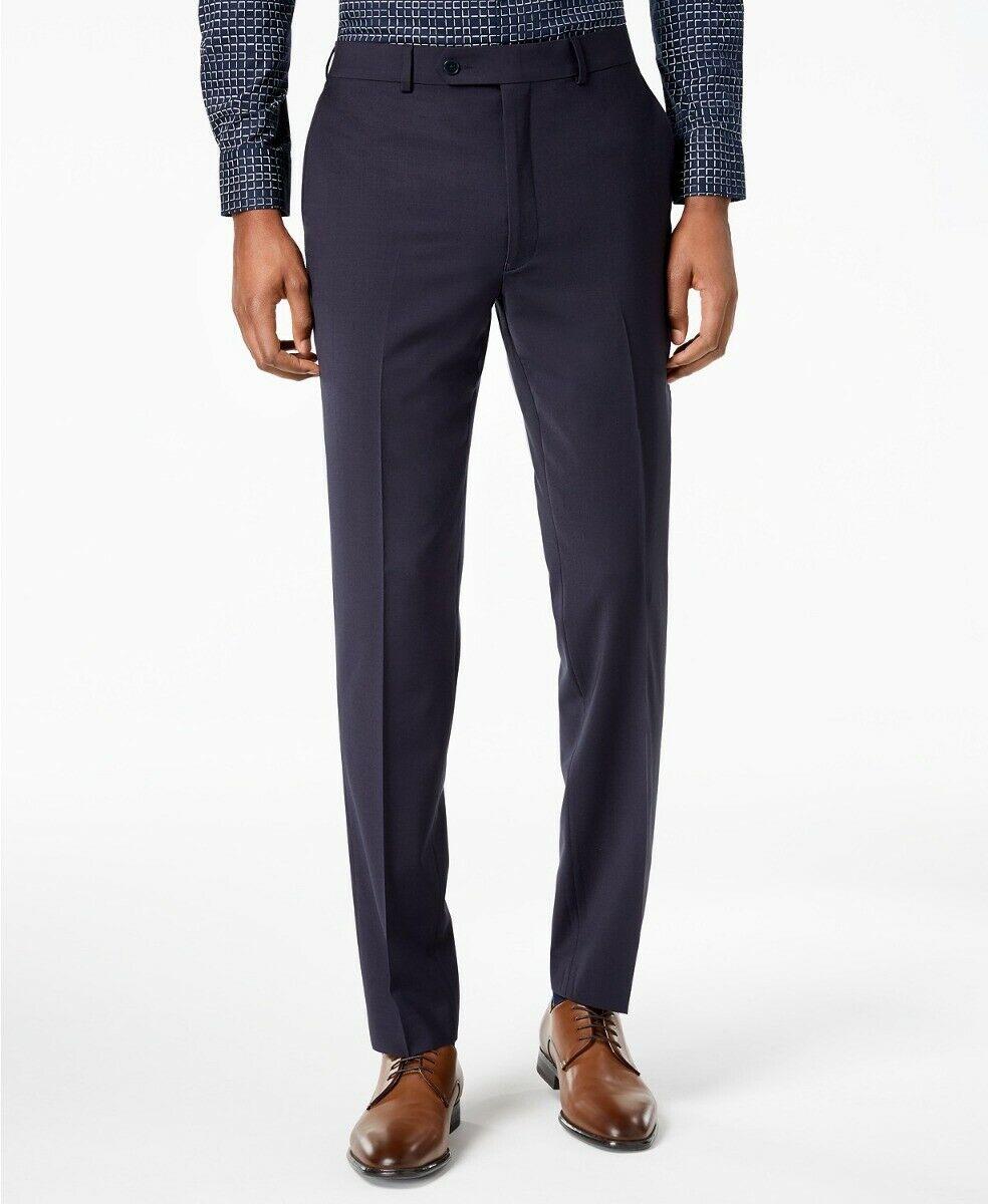 Calvin Klein Mens Slim fit Casual Pants 42 / 32 Blue Solid