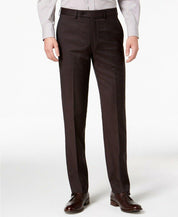 Calvin Klein Men's Slim Fit Solid Dress Pants Brown Check 34 x 30