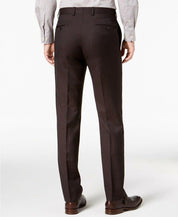 Calvin Klein Men's Slim Fit Solid Dress Pants Brown Check 34 x 30
