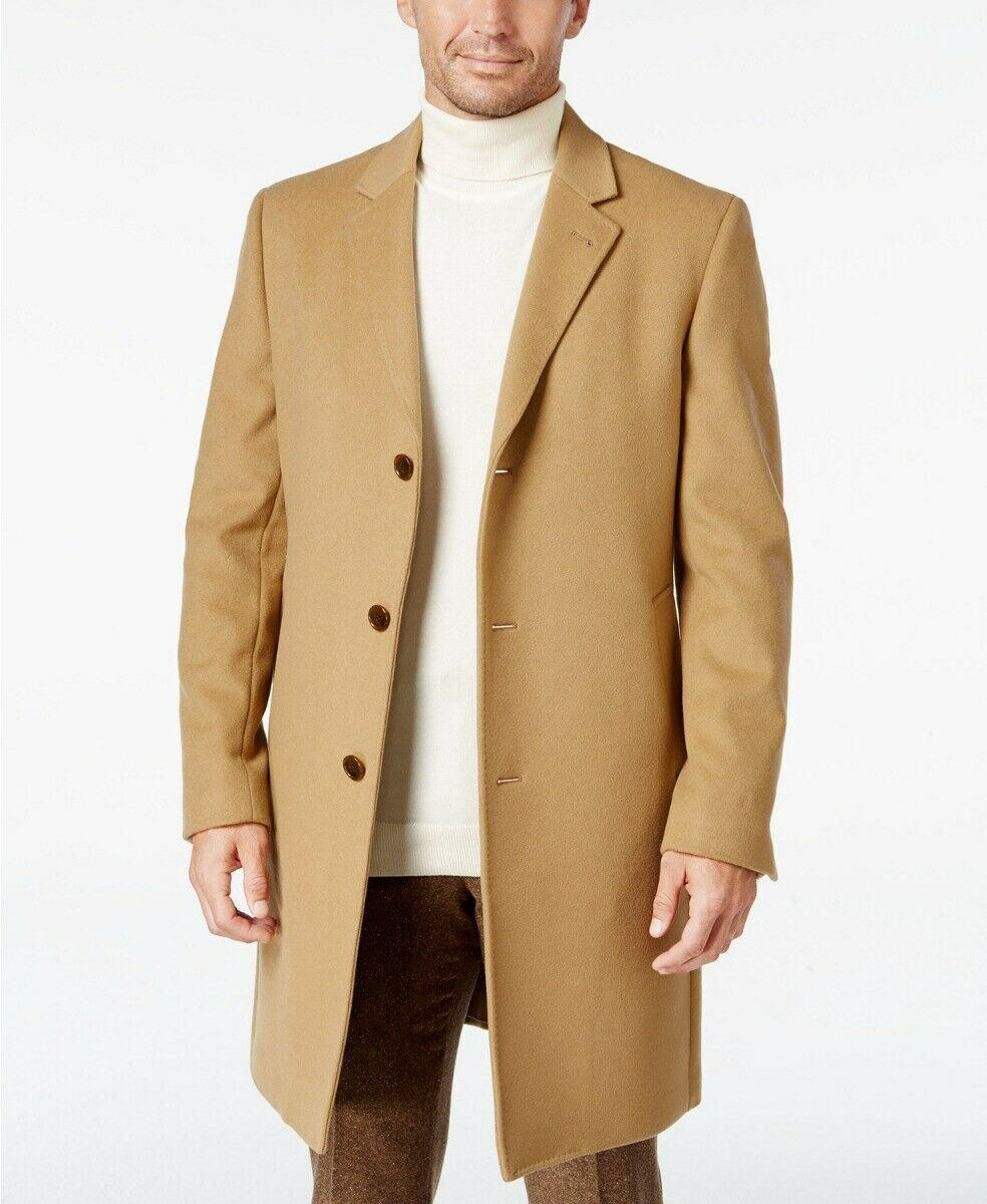 Lauren Ralph Lauren Mens Regular fit Overcoat Coat 36 R Beige Solid