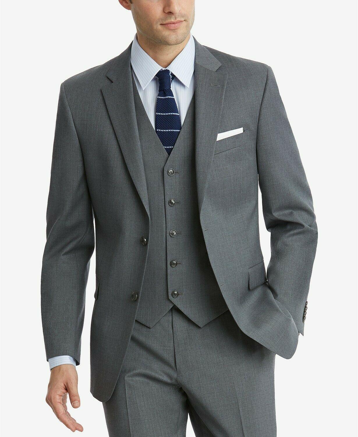 Tommy Hilfiger Men's Modern Fit Flex Stretch Grey Suit Jacket 44R