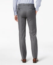 Calvin Klein Mens Slim fit Dress Pants 34 / 34 Grey Solid Stretch