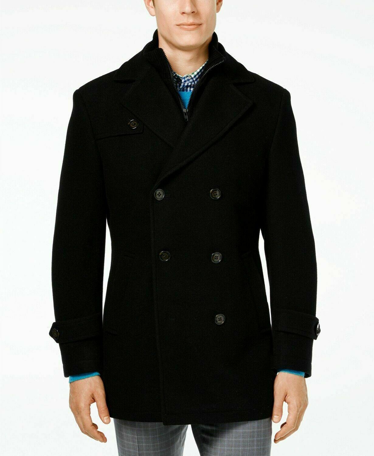 Lauren Ralph Lauren Labrada Wool-Blend Coat Peacoat 38R Black Bib Insert