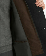 Lauren Ralph Lauren Labrada Wool-Blend Coat Peacoat 38R Black Bib Insert