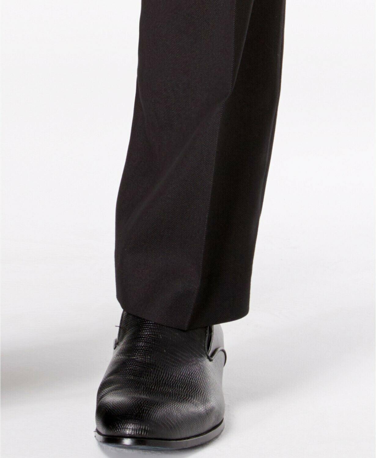 Marc New York Mens Modern fit Two Piece Suit 48 R / 42 Waist Black Solid Stretch