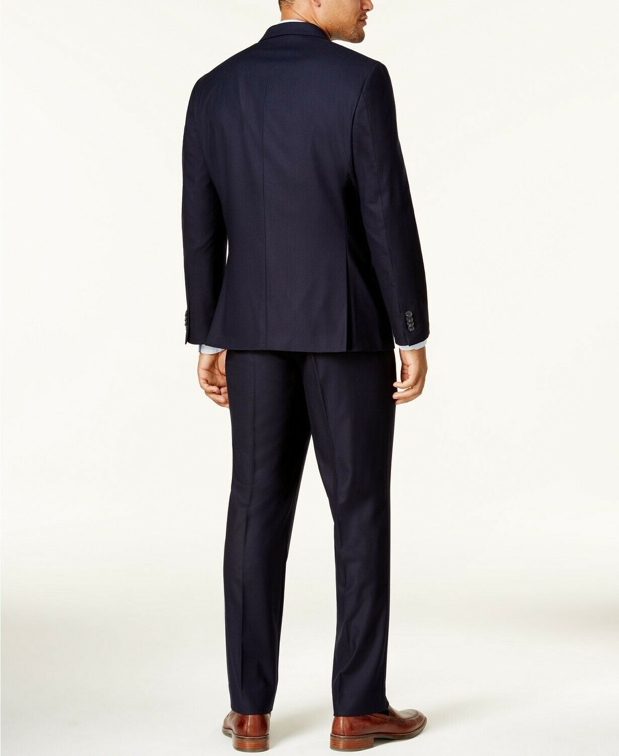 Kenneth Cole Reaction Mens Slim fit 2 Piece Suit 36 S / 29 Waist Blue Check