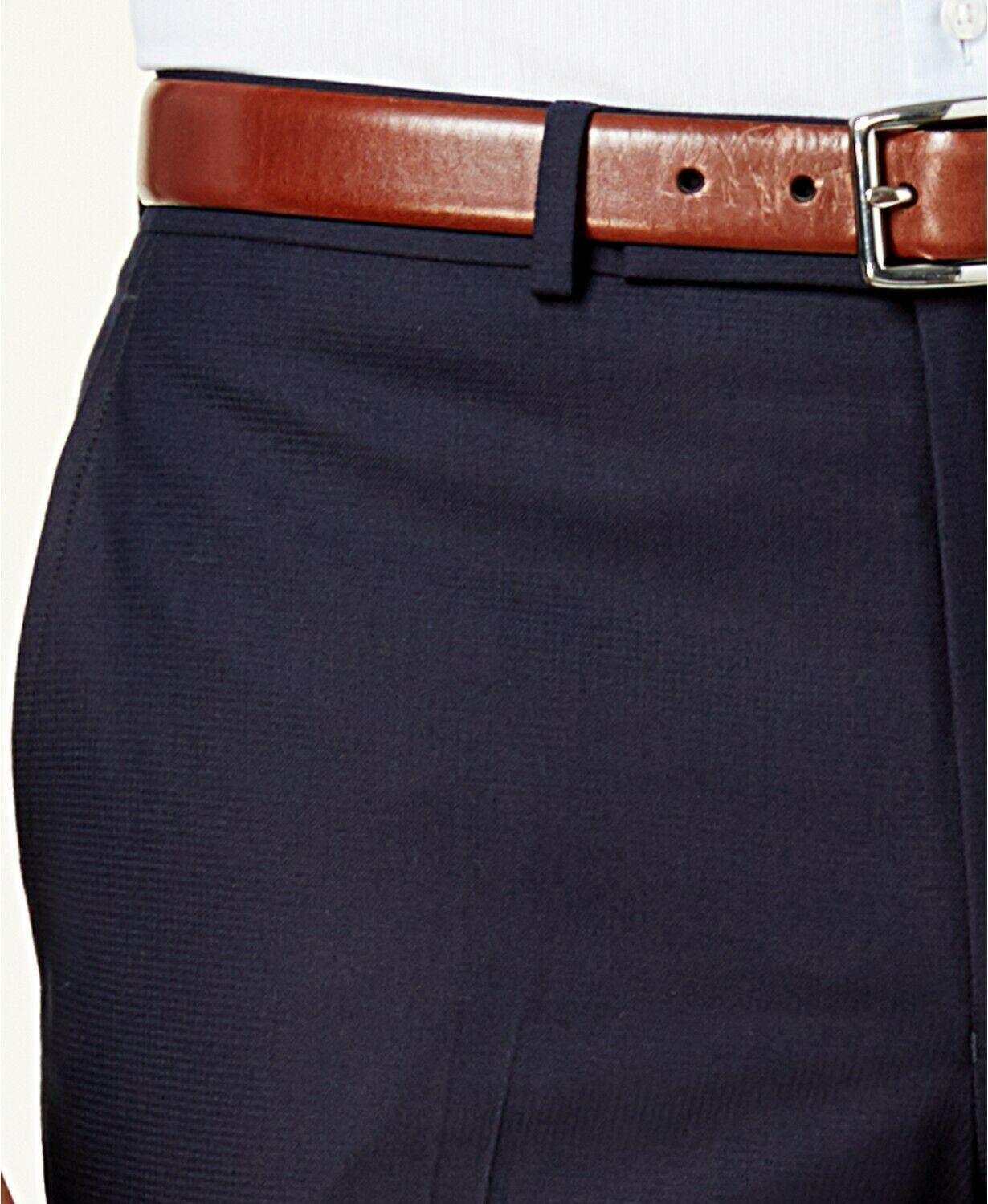 Kenneth Cole Reaction Mens Slim fit Dress Pants 34 / 32 Blue Solid