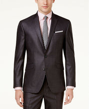 Kenneth Cole Mens Slim fit Suit Jacket Blazer 48 R Gun Metal Grey Stretch