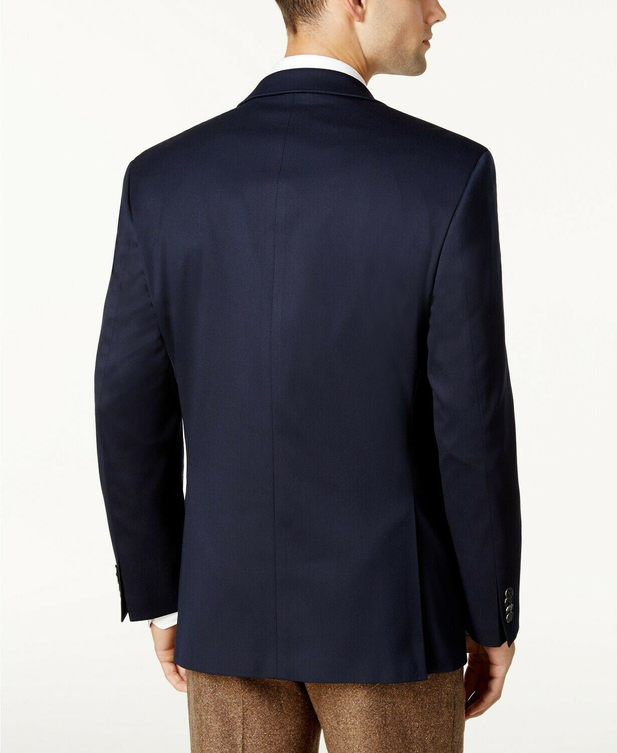 Michael Kors Mens Modern fit Sport Coat Blazer 38 R Navy Blue Solid Stretch