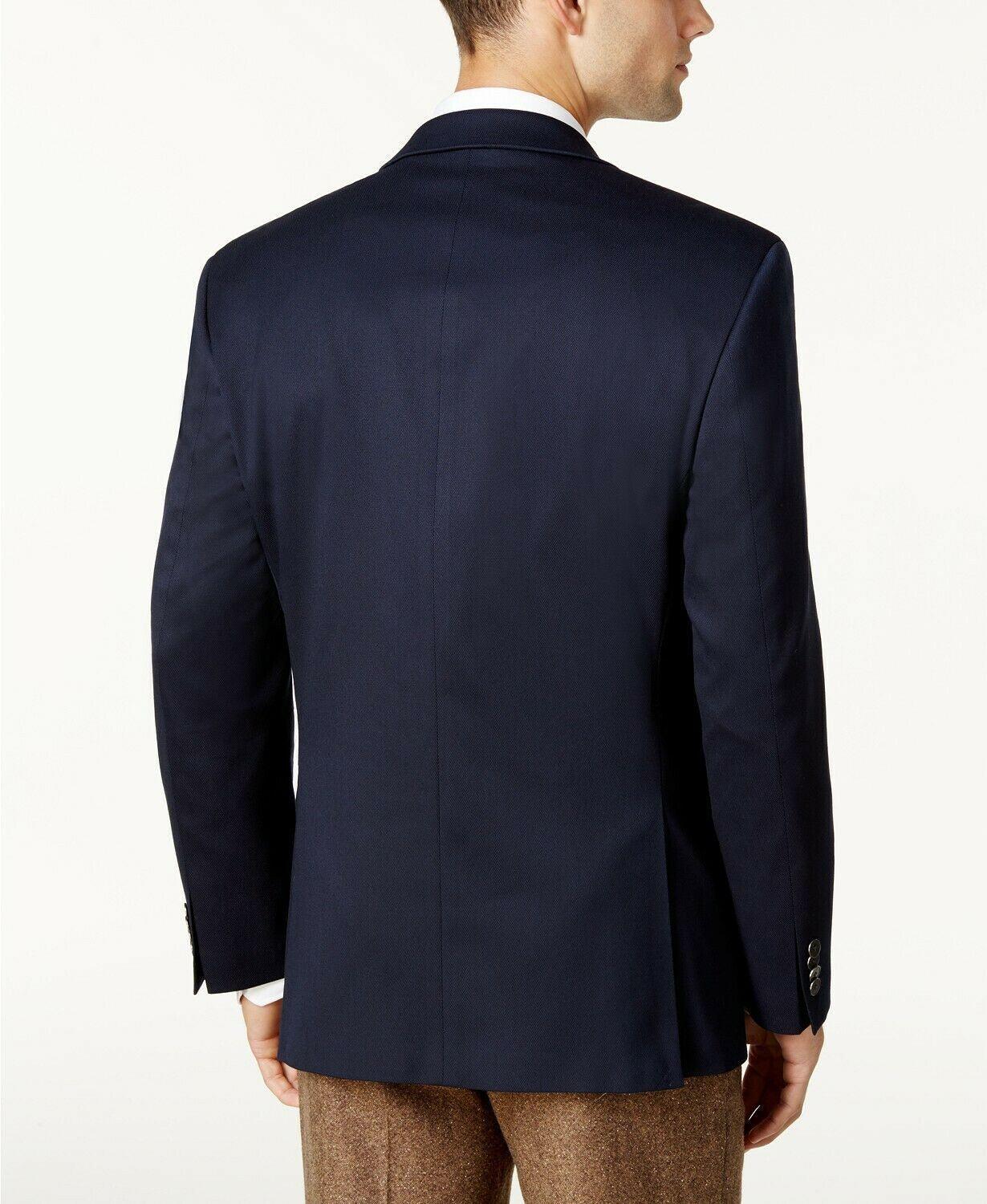 Michael Kors Mens Modern fit Sport Coat Blazer 42 R Navy Blue Solid Stretch