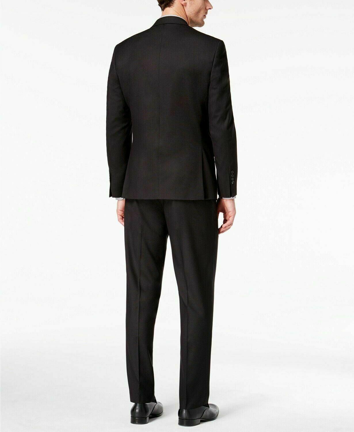 Marc New York Mens Modern fit 2 Piece Suit 42 R / 35 Waist Black Stretch