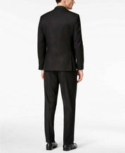 Andrew Marc Mens Modern fit 2 Piece Suit 42 R / 35 Waist Black Solid Stretch