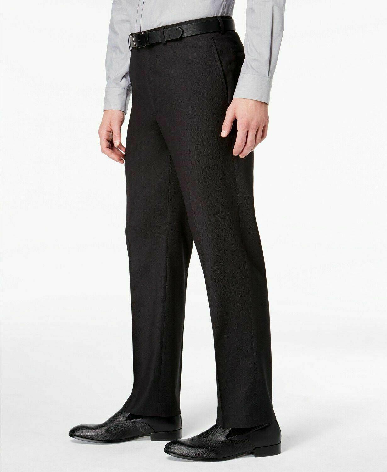 Marc New York Mens Modern fit 2 Piece Suit 42 R / 35 Waist Black Solid Stretch