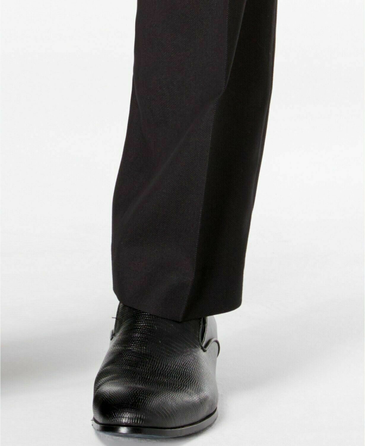 Andrew Marc Mens Slim fit 2 Piece Suit 44 S / 37 Waist Black Solid Stretch