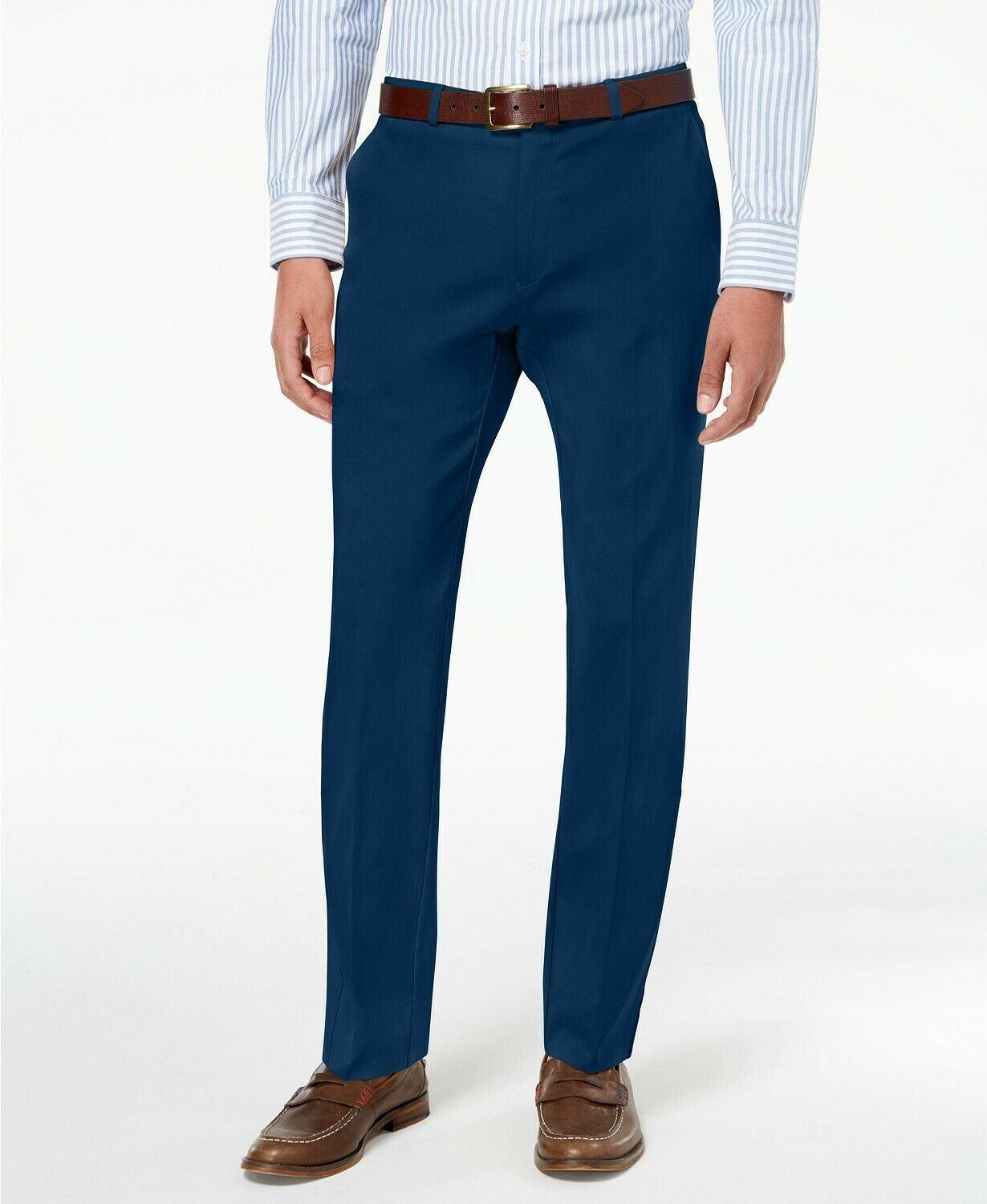 Tommy Hilfiger Mens Modern fit Dress Pants 34 / 29 Navy Blue Solid
