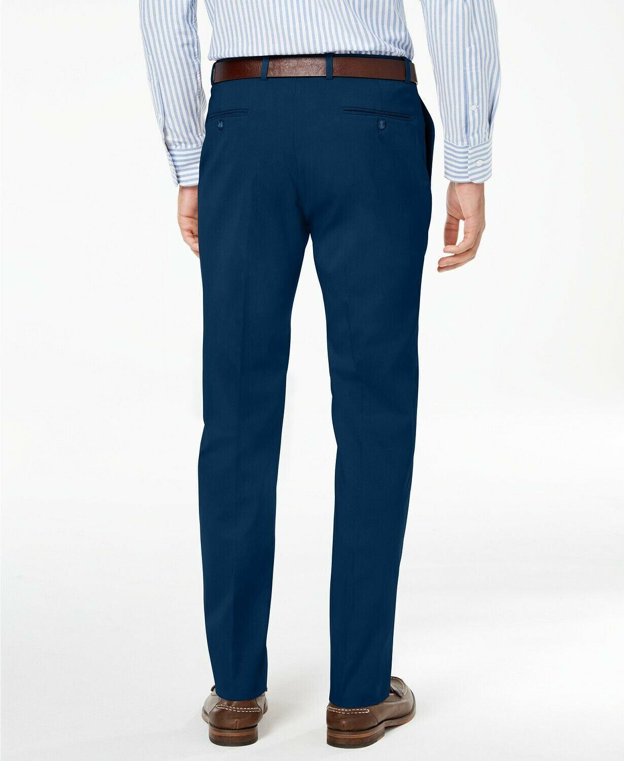Tommy Hilfiger Mens Modern fit Dress Pants 34 / 29 Navy Blue Solid