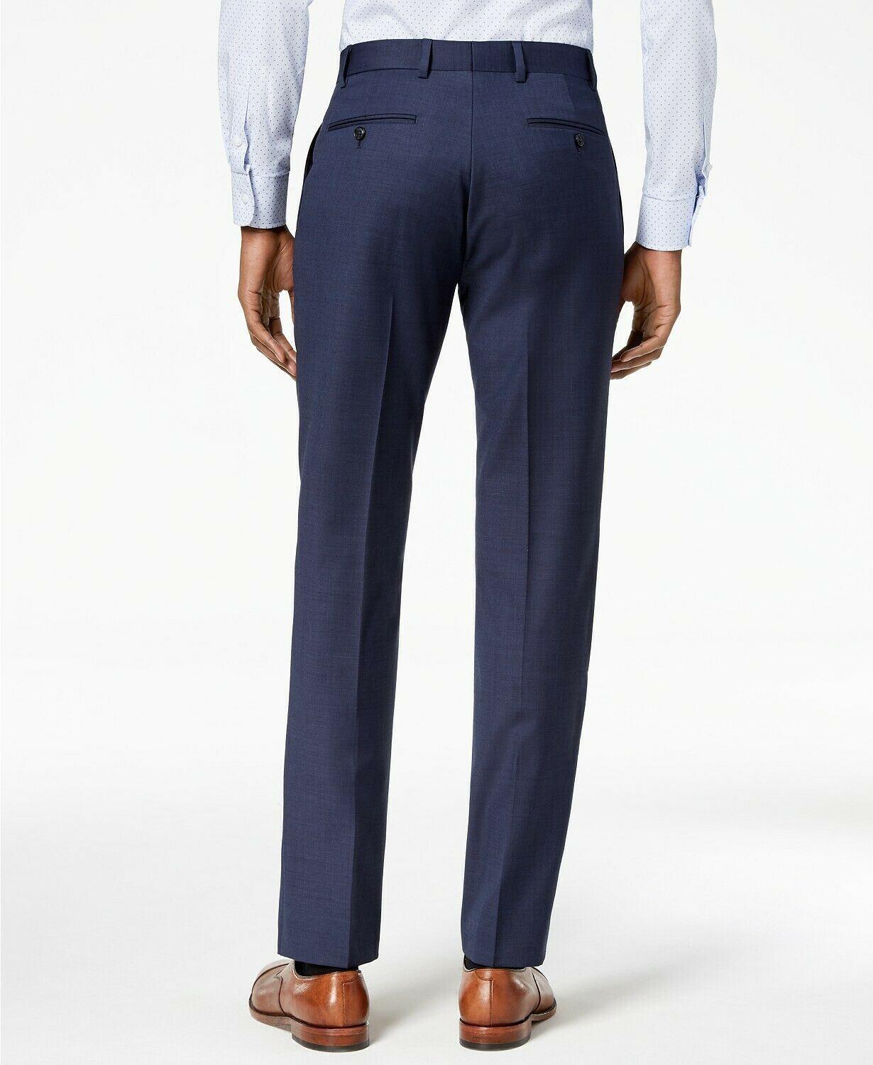 Tommy Hilfiger Mens Modern Fit Flex Stretch Sharkskin Blue  40 x 32