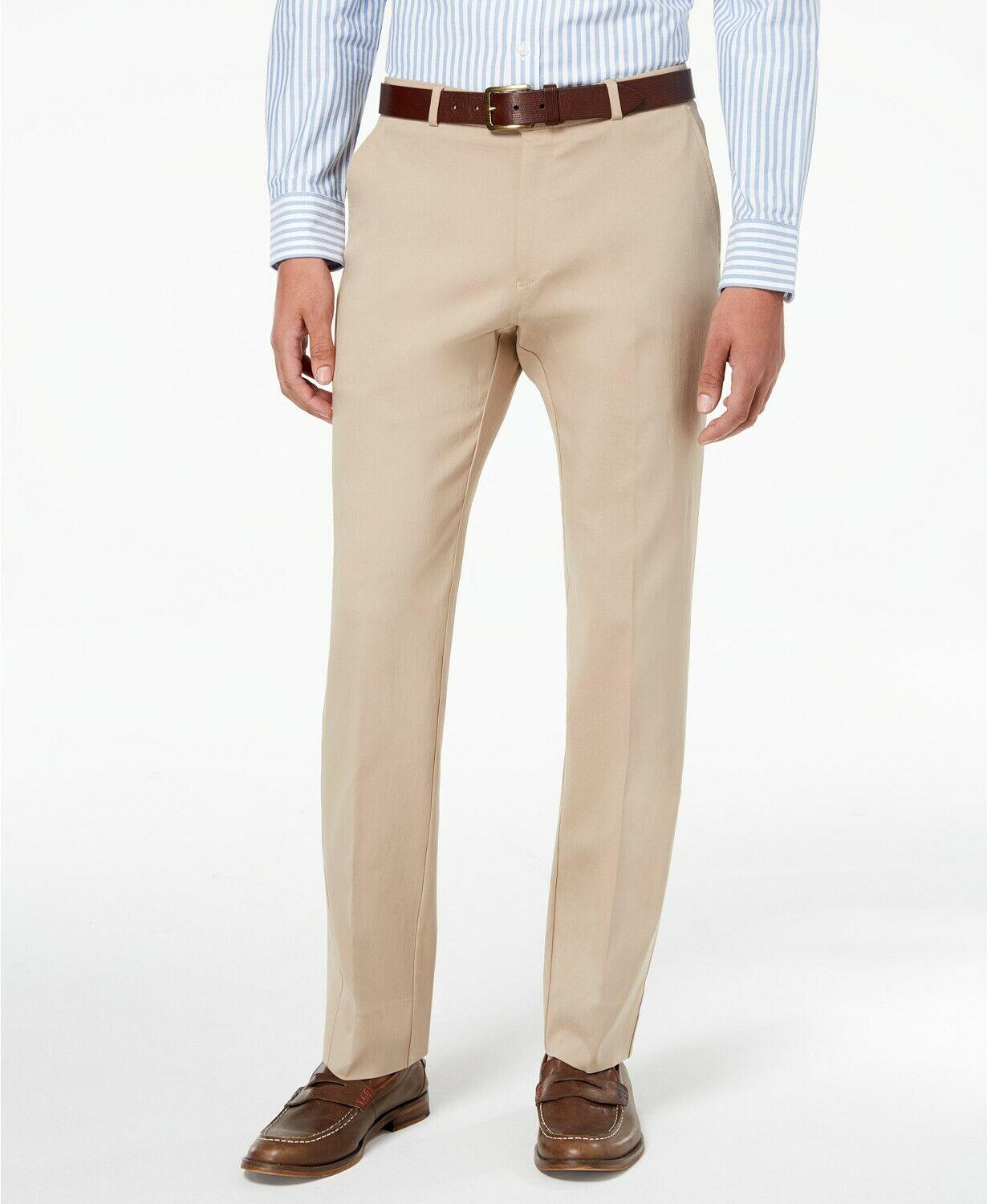 Tommy Hilfiger Mens Modern fit Dress Pants 33 / 30 Beige Solid
