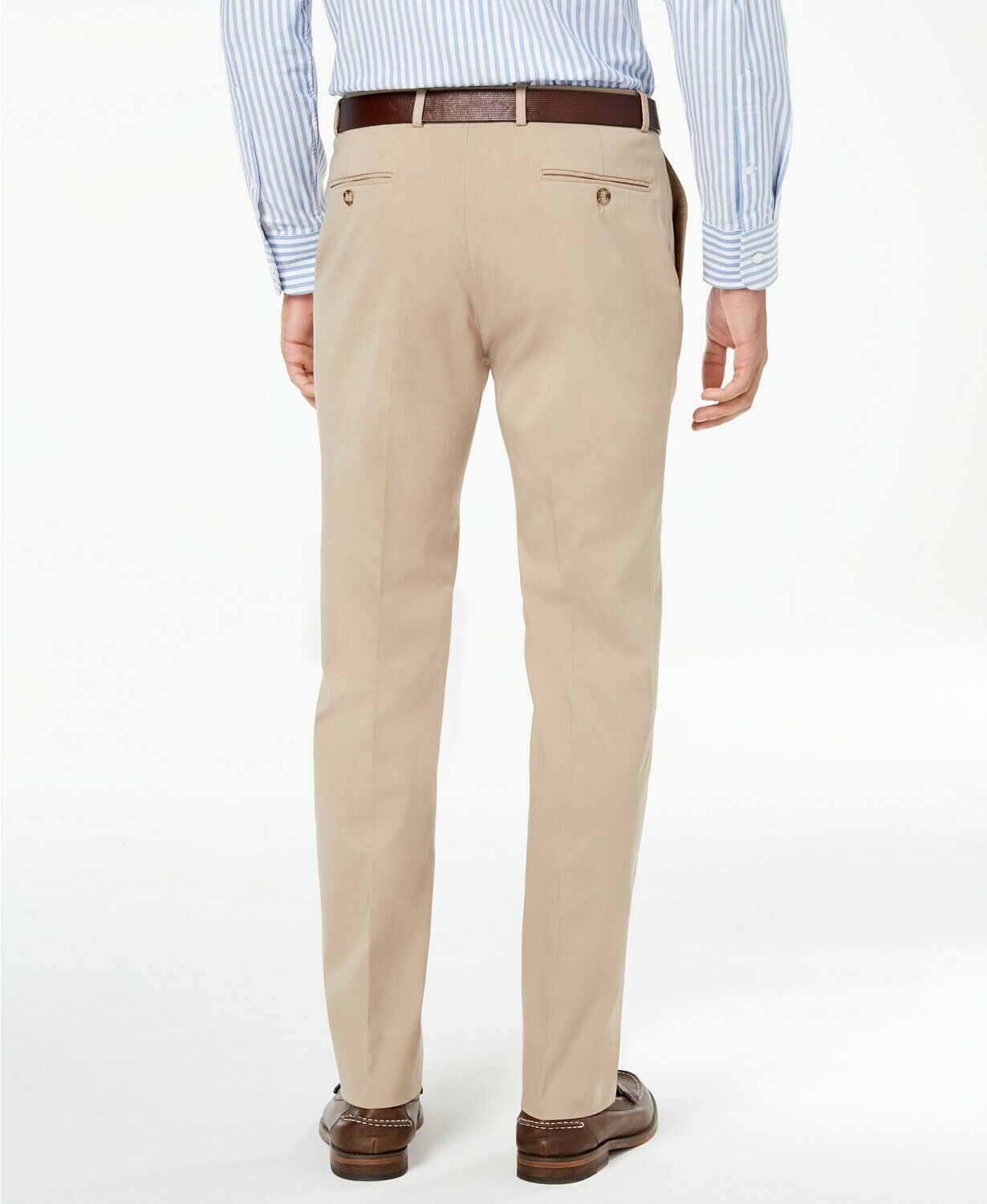 Tommy Hilfiger Mens Modern fit Dress Pants 36 / 34 Beige Solid Stretch
