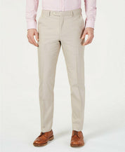 Tommy Hilfiger Mens Modern fit Dress Pants 30 / 30 Beige Solid Stretch