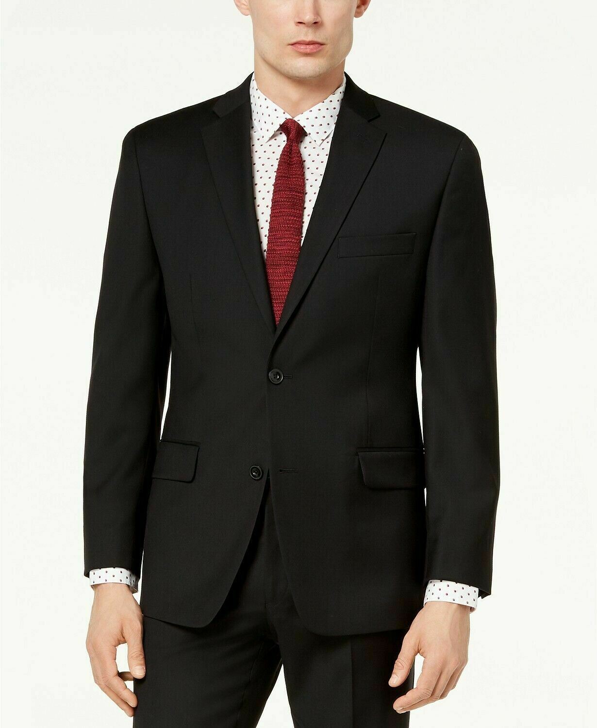 Michael Kors Men's Suit Jacket 48R Black Classic-Fit Airsoft Stretch Solid