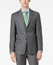 Calvin Klein Mens Slim fit Sharkskin Suit Jacket Blazer 42 R Grey Stretch