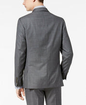 Calvin Klein Mens Slim fit Wool Suit Jacket Blazer 40 L Grey Solid Stretch