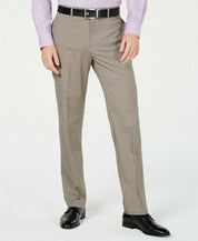 Van Heusen Mens Suit Pants 33 x 32 Slim-Fit Flex Wrinkle-Resistant Light Brown