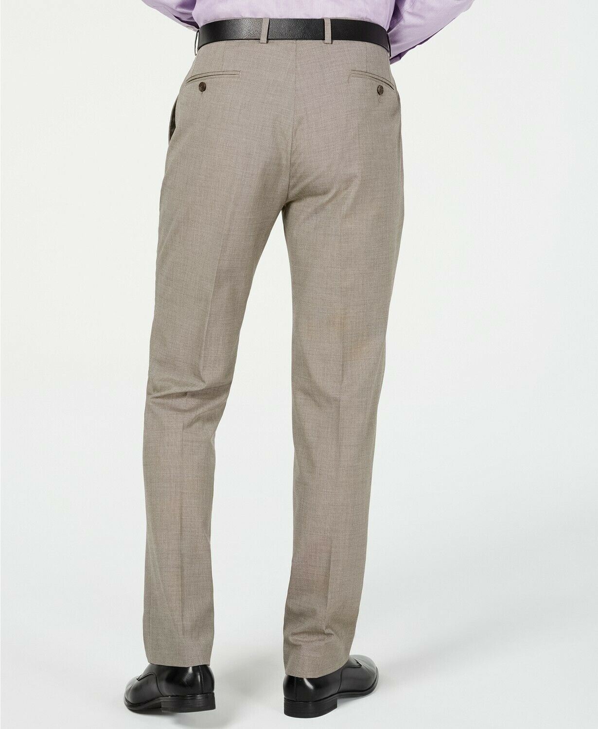 Van Heusen Mens Suit Pants 33 x 32 Slim-Fit Flex Wrinkle-Resistant Light Brown
