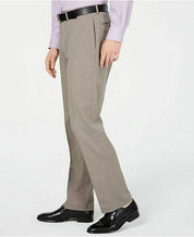 Van Heusen Mens Suit Pants 33 x 32 Slim-Fit Flex Wrinkle-Resistant Light Brown
