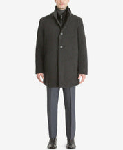 Calvin Klein Coleman Bib Wool-Blend Overcoat Coat 42S Charcoal Grey