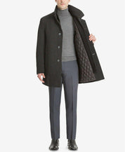 Calvin Klein Mens Classic fit Overcoat Coat 40 L Charcoal Grey Solid