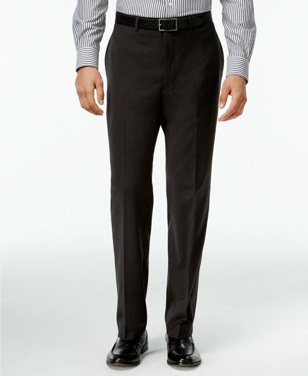 Calvin Klein Mens Slim fit Dress Pants 40 x 32 Charcoal Grey Solid