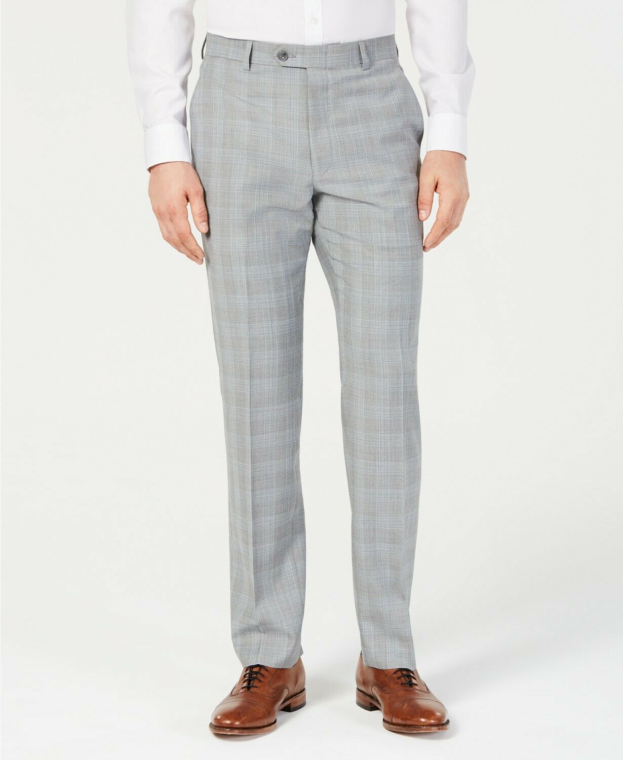 Michael Kors Men's Modern Fit Grey Plaid Dress Pants 36 x 32