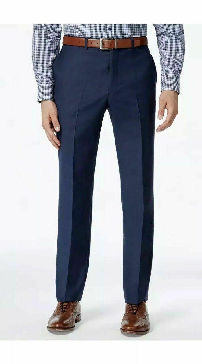 Tommy Hilfiger Mens Modern fit Wool Dress Pants 38 / 30 Blue Solid