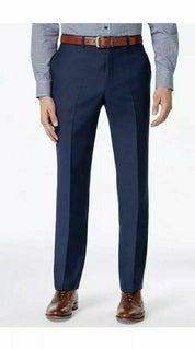 Tommy Hilfiger Mens Modern fit  Wool Dress Pants 42 / 34 Blue Sharkskin