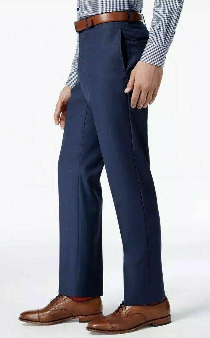 Tommy Hilfiger Mens Modern fit Wool Dress Pants 40 / 29 Blue Solid
