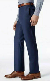 Tommy Hilfiger Mens Modern fit Wool Dress Pants 33 / 32 Blue Solid