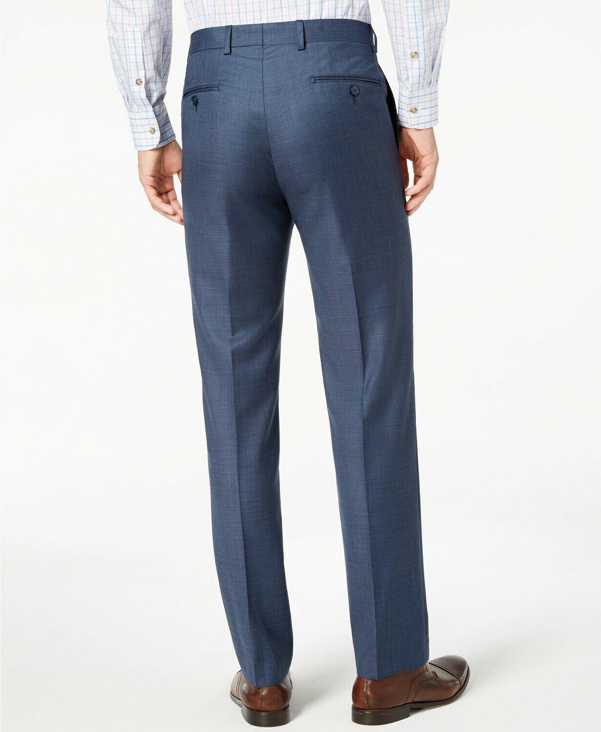 Calvin Klein Mens Slim fit Wool Dress Pants 32 / 30 Blue Solid
