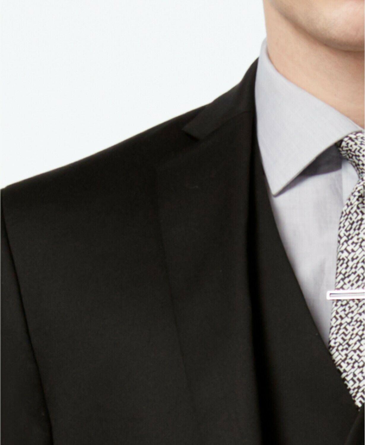 Alfani Mens Slim fit Suit Jacket Blazer 40 L Black Solid Stretch