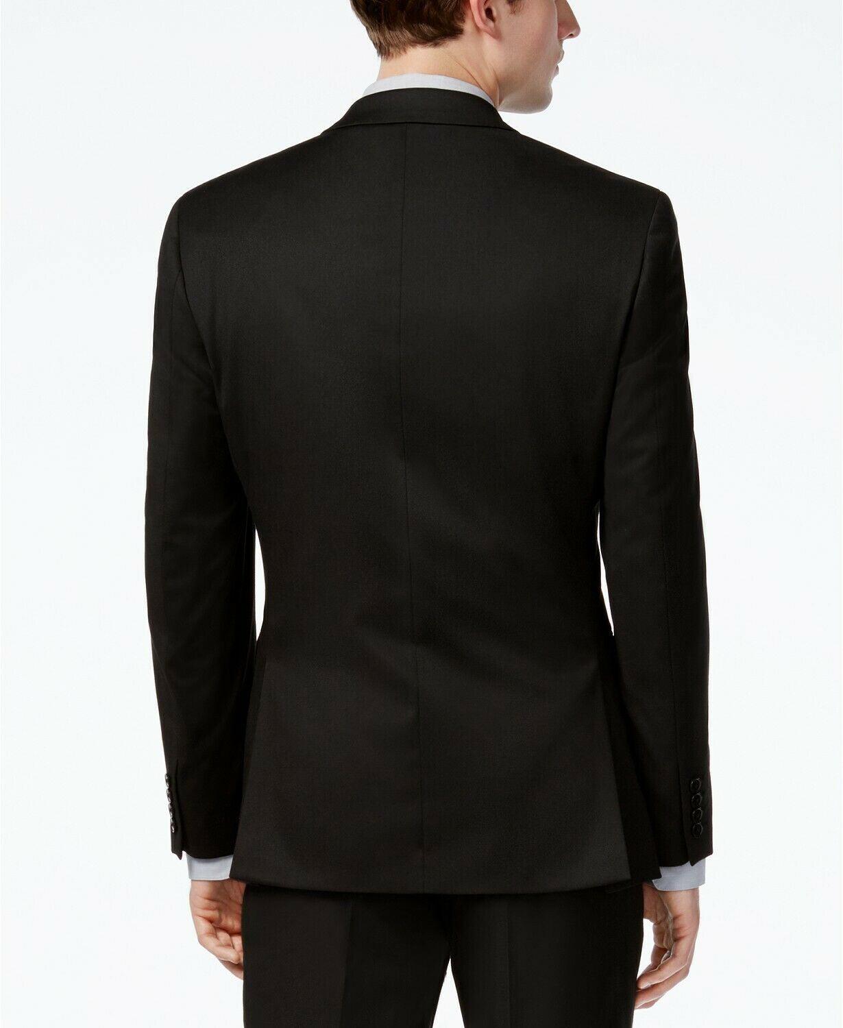 Alfani Mens Slim fit Suit Jacket Blazer 40 S Black Solid Stretch